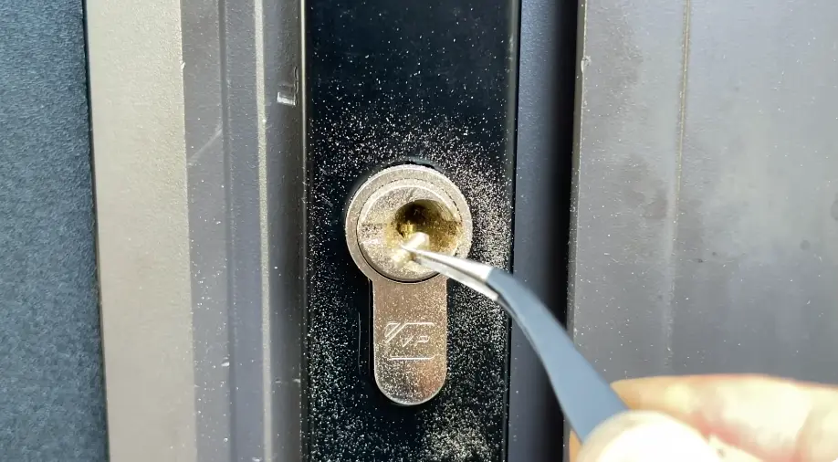 Close-up of a key turning in a door lock cylinder in Billings, MT
